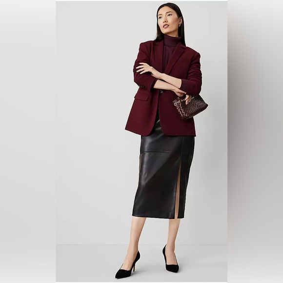 Ann Taylor Jackets & Blazers - NWT Ann Taylor Blazer Jacket Size 10 Maeve Rose Notch Collar Burgundy Wine Fall
